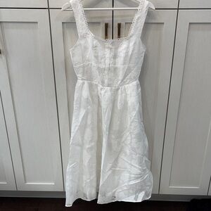 RIHOAS White Lace Midi Dress